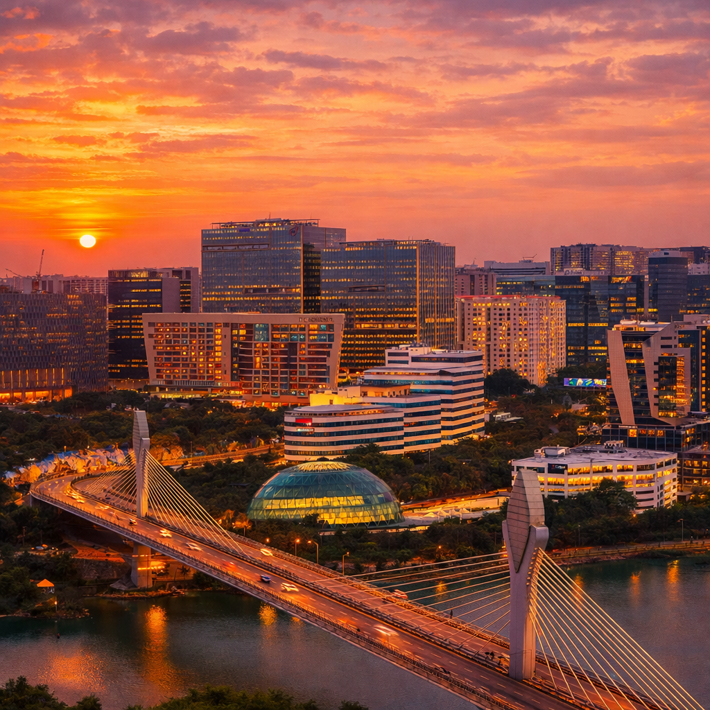 Modern high-rise building facade